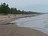 a few people were enjoying the beach